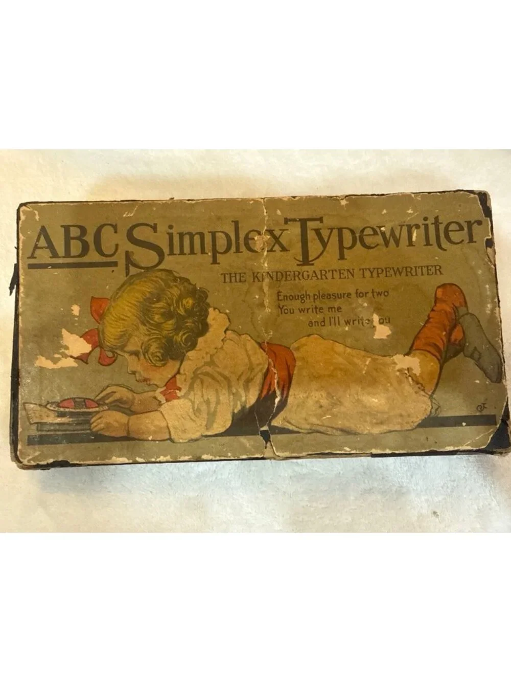 rare original lithographed box ABC Simplex Typewriter, 